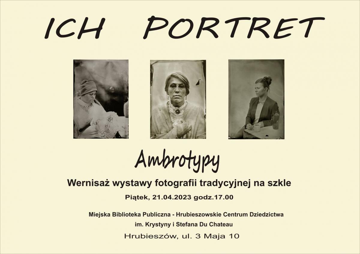 Plakat wydażenia. Tekst jak w tresci, umieszczone trzy zdjęcia ambrotypów..