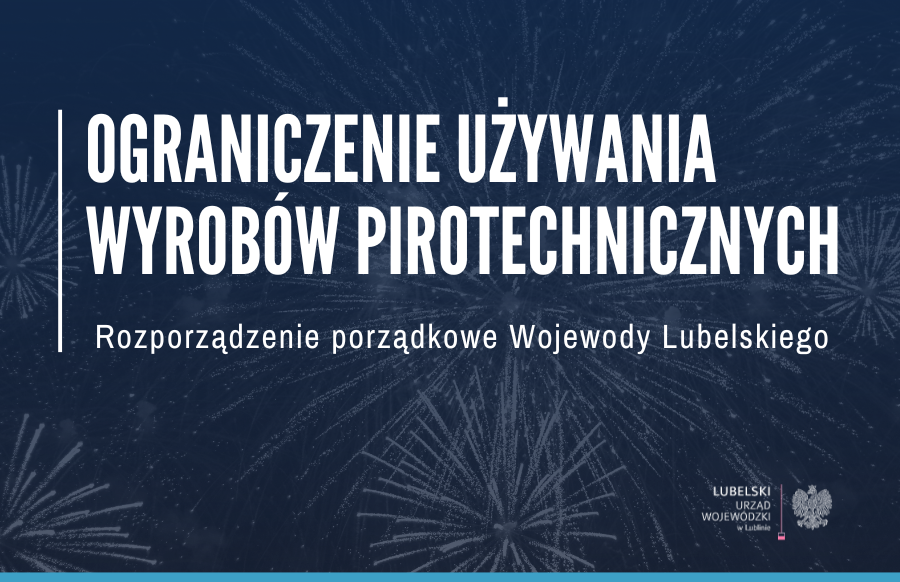 Na granatowym tle tytuł artykułu z logiem wojewody